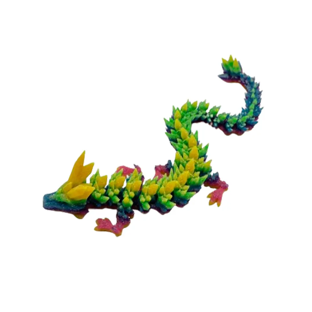 Dragon articulé imprimé en 3D Dragon en cristal imprimé en 3D Dragon Fidget Toys avec articulations mobiles