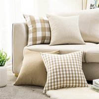 Sommer dekorationen Kissen bezüge Karierte gemusterte gestreifte Bauernhaus Leinen Kissen bezüge Kissen bezüge für Sofa Couch Bett