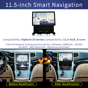 วิทยุติดรถยนต์ระบบแอนดรอยด์ขนาด 11.5 นิ้ว 8 คอร์ 4+64G รองรับ Wireless Carplay Hicar ระบบนำทาง GPS สำหรับรถยนต์โตโยต้าอัลฟาร์ด ซีรีส์ 20 - Product Image 1