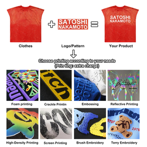 <span class=keywords><strong>Camiseta</strong></span> sin Mangas Vintage Desgastada, Ropa Urbana de Algodón Lavado con Estampado Digital, Venta al Por Mayor Personalizada - Product Image 5