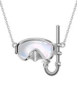 Collier Masque de Plongée Plaqué Or 18K Épais et Résistant au Ternissement, Bijou Sportif pour Plongée Libre, Natation, Plongée Sous-Marine, Couples