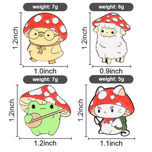 Adorable Juego de Broches Esmaltados de Hongo con Manchas Rojas para Decoración de Uso Diario - Product Image 6