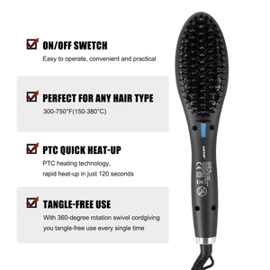 Anti-scald Genuine Quality Top 60W Electric Hair <b>Brush</b> Hair Straightener <b>Brush</b> with LED Display - Product Image 2