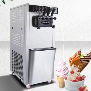 Máquina automática comercial para hacer helados de servicio suave, nuevo uso doméstico, tres sabores, yogur, leche, Chocolate, agua, Motor económico - Product Image 1