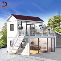 Villa mobile à double étage en conteneur, maison préfabriquée durable en panneaux sandwich d'acier, chambre, balcon, bureau, maisons de location pour les vacances