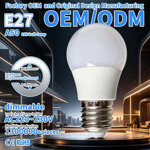 Bombilla LED A50 E27 AC220~240V, Regulable, Pantalla de Silicona, Base de Aluminio Recubierta de Plástico, Ra80 - Product Image 1