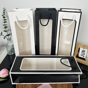 Fabricant Sac en papier <span class=keywords><strong>Spote</strong></span> Fenêtre ouverte Transparent Pvc Cadeau Sac Emballage Sac - Product Image 4