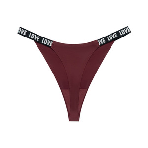 Tangas sexis de encaje fino con letras plateadas estilo camiseta sin costuras de cintura baja para mujer - Product Image 5