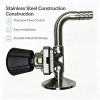 Válvula Sanitaria de Diafragma de Acero Inoxidable 316L con Codo de 90 Grados y Conexión Tri-Clamp para Manguera, Válvula Higiénica para Bebidas