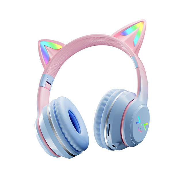 Soyto BT612 Cute Cat Ear LED Headphones BT 5.1 Foldable Wireless for Kids Girls Hot Sale Factory Direct Price Bulk Discount