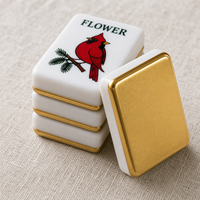 Tuiles de Mahjong de Noël de luxe dorées, directement de l'usine, en acrylique, portables, pour soirée de jeu en famille