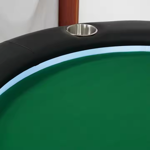 Table de Poker pliable Casino Texas Hold Em Blackjack 10 joueurs ovale événement Eco professionnel en acier table moderne Multi dominos - Product Image 4