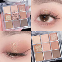 Vente en gros nouvelle palette d'ombres à paupières en métal de maquillage élégant personnalisé emballage de marque privée 9 couleurs de fard à paupières