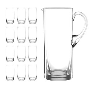 Crystalex Glass Water Pitcher Set 13-Piece With Cups For Business Gifts - Product Image 1