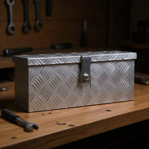 Boîte à outils en aluminium 19,1x5,5x7,9 pouces, solution de rangement durable et étanche, utilisation en garage, fermeture à loquet, serrure à clé - Product Image 2