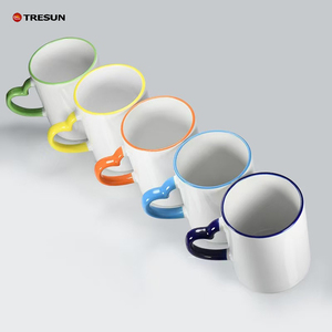Logo <span class=keywords><strong>personnalisé</strong></span> en gros sublimation imprimé tasses personnalité bricolage 11oz 320ml coeur poignée blancs tasses à café en céramique blanche pour <span class=keywords><strong>cadeau</strong></span> - Product Image 2