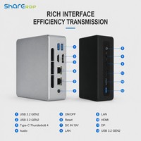 Mini PC para Juegos Sharerdp Factory con AMD Ryzen 7 8745HS, 8GB DDR5, 512GB M.2 NVMe, Thunderbolt 4, Doble LAN, HDMI, DP, Triple Pantalla