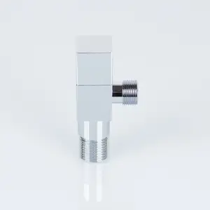 1/2 Inch Chrome Plated Brass Angle Stop Cock Valve With Long Handle For Bathroom