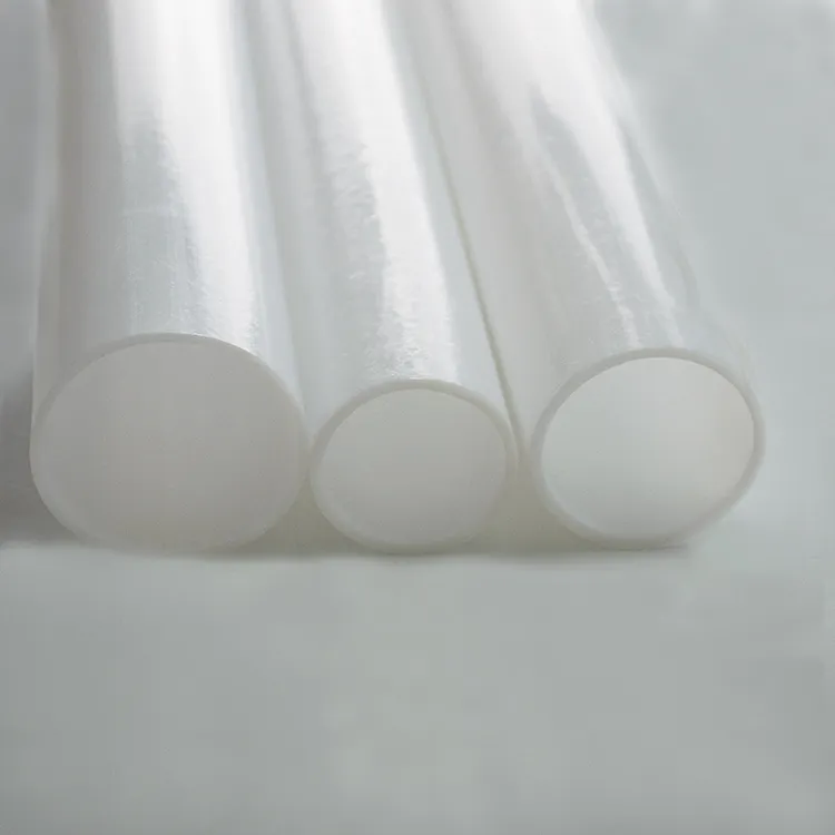 Tubo de Ptfe de venda direta da fábrica, tubo de plástico ultrafino branco virgem F4 de tamanho grande personalizado, tubo de Ptfe puro
