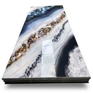 Panneaux muraux en plastique à motif marbré <span class=keywords><strong>de</strong></span> design moderne, feuille <span class=keywords><strong>PVC</strong></span> UV pour la décoration <span class=keywords><strong>de</strong></span> la <span class=keywords><strong>salle</strong></span> <span class=keywords><strong>de</strong></span> <span class=keywords><strong>bain</strong></span> et <span class=keywords><strong>de</strong></span> la chambre - Product Image 1