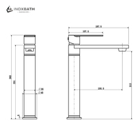 크리 에이 티브 디자인 블랙 분지 수도꼭지 핫 콜드 워시 SUS304 욕실 폭포 수도꼭지 세라믹 밸브 코어 단일 구멍 마운트