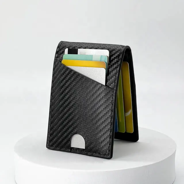 Ultra Thin Wallet Blocking Credit Card Holder mini pocket unisex Slim Carbon fiber men wallet for Travel and Work