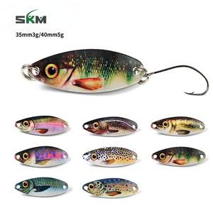 Leurre Cuillère Métallique Artificielle Imprimée en 3D SKM 3g/35mm 5g/40mm 8 Couleurs, Action Oscillante Irrégulière pour Pêche au Bar et au Brochet en Rivière/Lac - Product Image 1