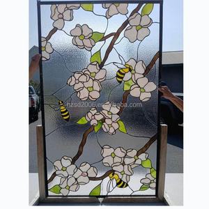 Vitrail décoratif personnalisé de style Tiffany, européen, massif, fait main, design artistique, pour porte et fenêtre, éclairage durable, 5 mm, décoratif - Product Image 1