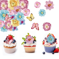 Fleurs en papier comestibles DIY pour la décoration de gâteaux, mélange rose de fleurs de cerisier Sakura pour décorations de cupcakes