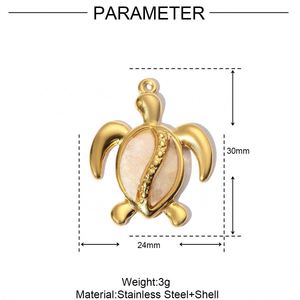 Breloques tendance 2025 en acier inoxydable : libellule, coquillage, étoile, tortue, conque – Accessoires DIY pour la fabrication de bijoux - Product Image 4