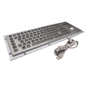 Thép Không Gỉ IP65 Gồ Ghề Công Nghiệp Bàn Phím Kim Loại Với Trackball Chuột - Product Image 2