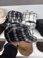 Casquette Gavroche Chic à Carreaux Vintage, Béret en Coton Ajustable pour la Plage, les Sports, les Voyages, le Quotidien et le Style Urbain
