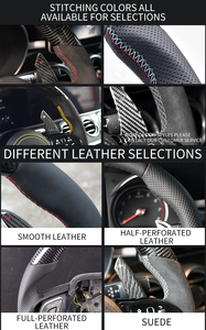 <span class=keywords><strong>Volant</strong></span> en carbone forgé pour BMW G80 G20 G30 M3 M4 M5 M8 - Mise à niveau de course avec palettes de changement de vitesse magnétiques - Product Image 3