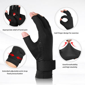 Luvas de Compressão de Fibra de Cobre Sem Dedos para Artrite com Suporte para Mãos e Punho, Alívio para Doença de Raynaud - Poliéster de Verão - Product Image 6