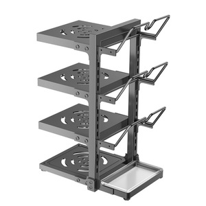 Étagère à casseroles multi-niveaux Chaozhou taille L en acier carbone avec support pour le rangement des ustensiles de cuisine et organisateur de couvercles - Product Image 2