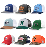 Venta al por mayor personalizado OEM Richardson 112 gorras de camionero 6 paneles de malla gorra de béisbol con logotipo personalizado gorra de conductor deporte parche de cuero