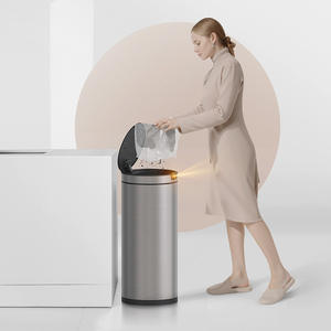 Cubo de basura inteligente de acero inoxidable de 13L con sensor, recargable por USB, para el hogar y la cocina, con tapa. - Product Image 5