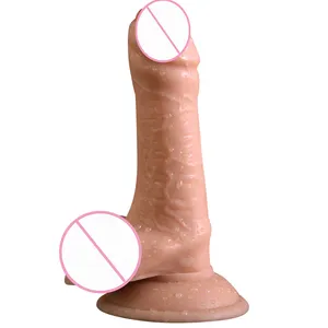 Produk Mainan Seks Dewasa Mangkuk Isap Penis Buatan Besar Dildo Kulit Kulup Realistis untuk Wanita