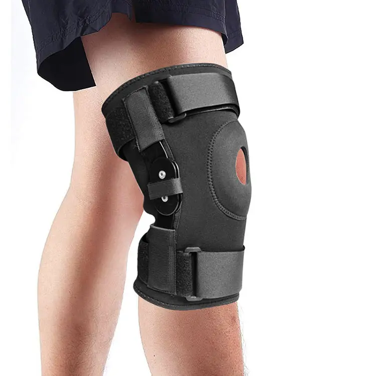 Prijs Siliconen Orthopedische Verstelbare Open Patella Verstelbare Knie Been Brace Scharnierende Knie Ondersteuning