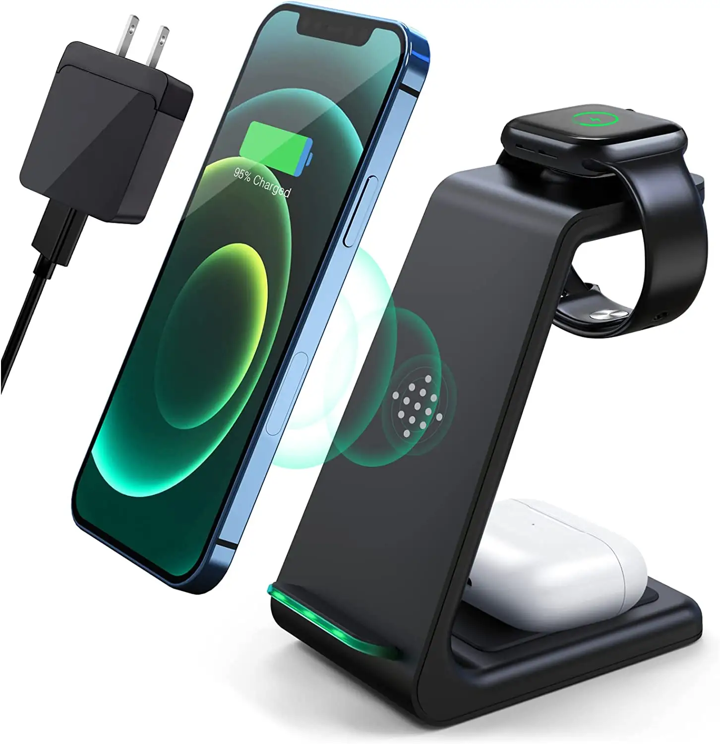 Hot Seller Wireless Charger Phone Holder Pad Fast 3 In 1 Qi 15w Wireless Charging For Iphone
