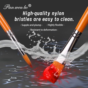 Panwenbo 5 Pcs Chuyên Nghiệp Sơn Dầu Bàn Chải Thiết Lập Bán Buôn Nghệ Sĩ Gỗ Phẳng Màu Nước Bàn Chải Nghệ Thuật Sơn Bàn Chải Thiết Lập - Product Image 5