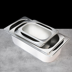 Bandeja de Servicio de Acero Inoxidable Tamaño 1/1 con Tapa para Almacenamiento y Reempaquetado de Alimentos en Restaurantes, Hoteles y Tiendas de Té con Leche - Product Image 2