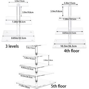 Square <strong>3</strong>-4-5 <strong>Tier</strong> <strong>Dessert</strong> and Cupcake Display Stand, Suitable for Weddings, Birthdays, Christmas Events and Parties - Product Image 5