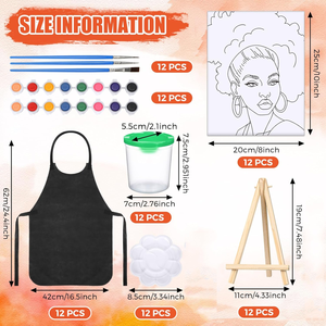 Bộ tranh nghệ sĩ hoàn chỉnh, Bộ 7 loại, cái/bộ 108, cọ + sơn + vải + Tạp dề + Xô cọ rửa + bảng màu + Chân đế vẽ - Product Image 2