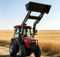 Tracteur agricole HANYE 75HP 4x4 avec moteur diesel Yunnei, chargeur frontal, climatisation, cabine, longue durée de vie, haute performance