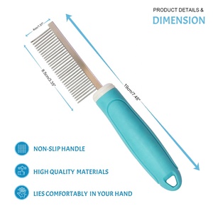 Peine Profesional para Eliminar el Pelo de Mascotas, Cepillo Desenredante de Acero Inoxidable para Perros y Gatos - Product Image 2