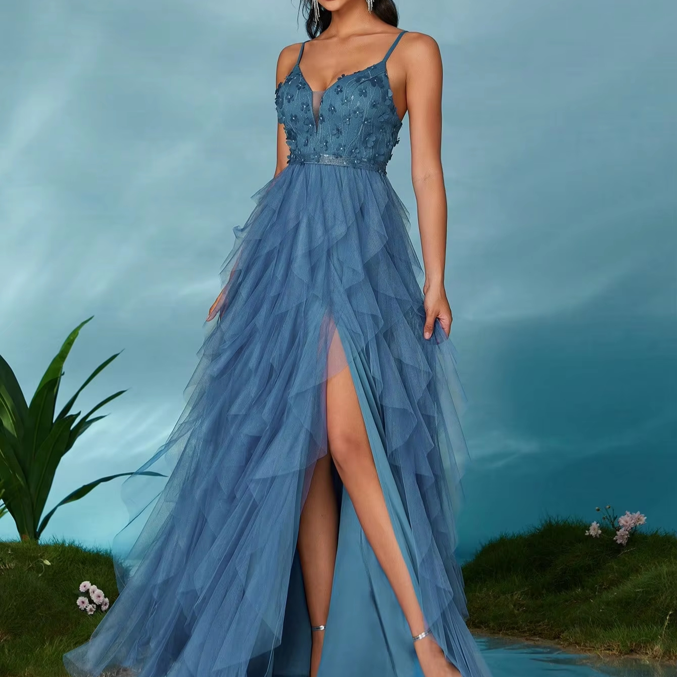 Elegant Asymmetrical Chiffon Dresses for Women's Fashion