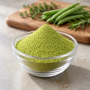 Poudre de haricot vert lyophilisée de qualité supérieure, ingrédient prêt à cuisiner, pour la transformation alimentaire, approvisionnement commercial en vrac, végétalien, non transformé - Product Image 1