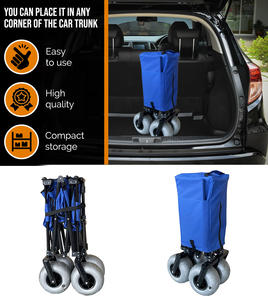 Chariot de camping pliable en acier robuste à quatre roues avec pneus ballon, chariot de plage pliable, chariot à outils OEM pour la plage et le sable - Product Image 6