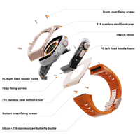 Kit de modification de luxe pour Apple Watch Ultra 3 2 1 49 mm, boîtier en acier inoxydable pour IWatch, bouton en acier inoxydable pour bracelets Apple Watch Ultra